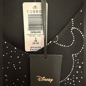 Disney Hi-Lo Black and Silver Midi Dress By Torrid